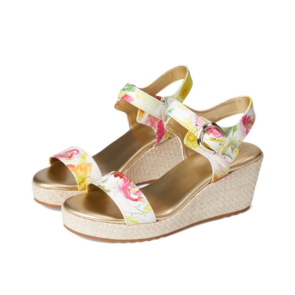 New- never used Stella Yellow Floral Wedges